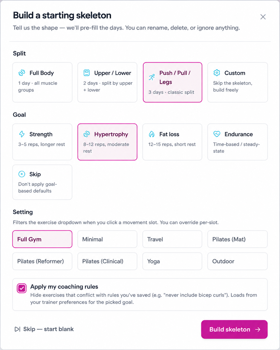 Manual Plan Building, Without the Manual Work - product screenshot